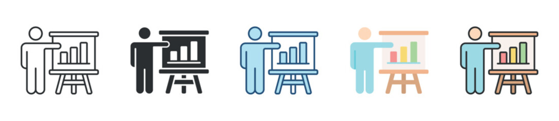 Presentation Icon Set Multiple Style Collection