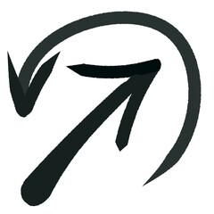 thick smooth black hand-drawn arrow