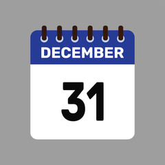 calendar with december 31 icon vector reminder for important deadlines and special events this autumn season
