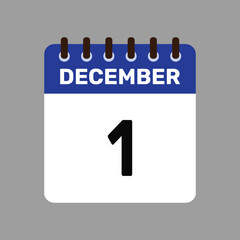 calendar with december 1 icon vector reminder for important deadlines and special events this autumn season