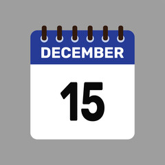 calendar with december 15 icon vector reminder for important deadlines and special events this autumn season