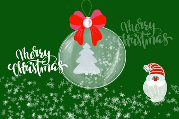 Merry Christmas card with the inscription "Christmas tree"