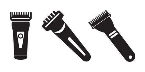 Hair clipper silhouette. isolated on white background, representing grooming.