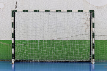 Futsal or handball goal in a sports hall