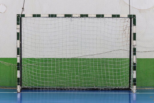 Futsal or handball goal in a sports hall - Powered by Adobe