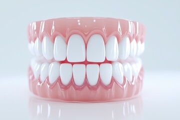 Obraz premium Perfectly Aligned White Teeth in a Healthy Jaw