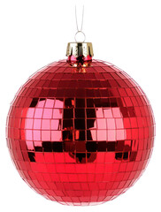 PNG A red disco ball decoration christmas ornament.