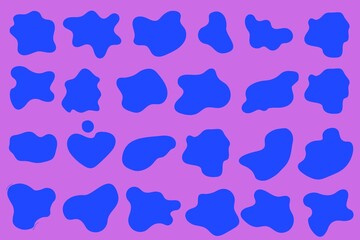 Organic shapes set, liquid organic blobs set, wavy different forms set. Soft shapes set