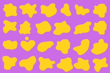 Organic shapes set, liquid organic blobs set, wavy different forms set. Soft shapes set