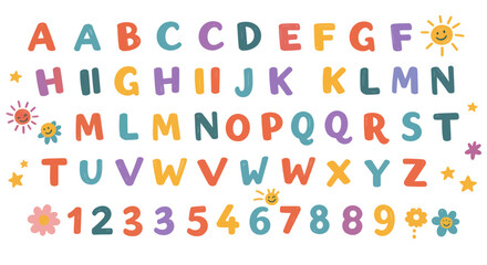 Colorful Educational Alphabet and Numbers for Kids Learning Resources Design
