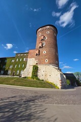 View on a tower of Wawel Castle, Krakow, Poland