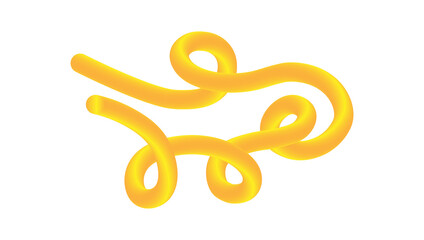 Glowing Yellow Neon Light Curve on Black Background – Futuristic Energy Wave, Bright Tubular Line Art, Modern Digital Illustration