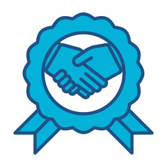 Trustworthy Icon In Blue Monochrome Flat Design, Vector Illustration