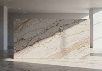 Elegant Slab of Polished Natural Stone with Golden Veins for Luxury Interior Design