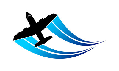 Flying plane silhouette design vector