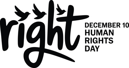 Embrace human rights with freedom symbolized by birds taking flight on December 10th.