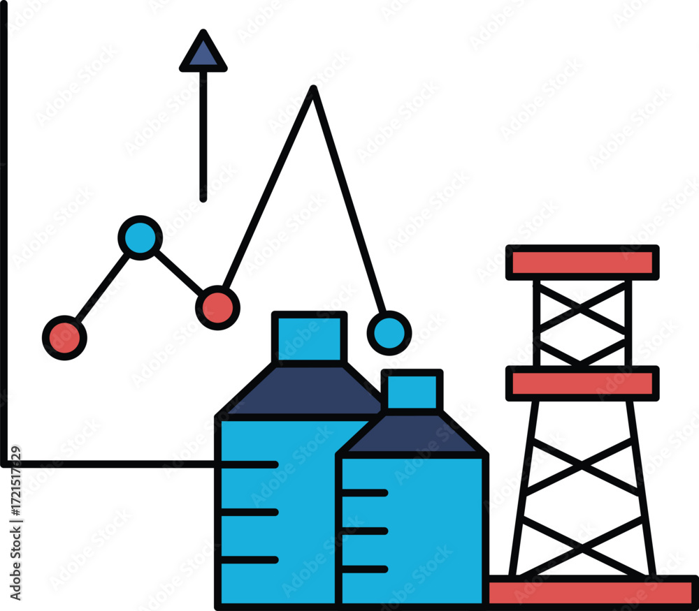 Poster a graph with a line going up and a triangle on top of it