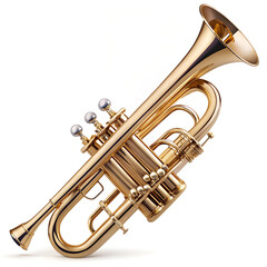 Obraz premium gold trumpet isolated on black