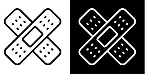 Medical Cross  Icon Set White Style Collection