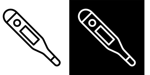 Thermometer  Icon Set White Style Collection