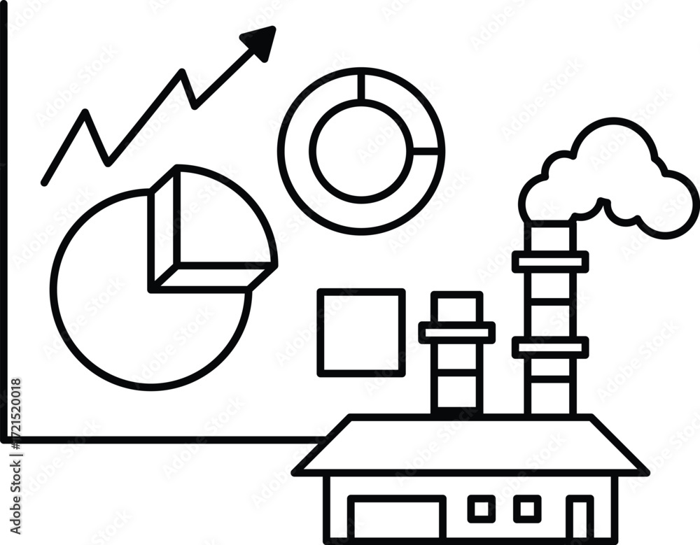 Poster a graph with a rising line and a circle with a triangle on it