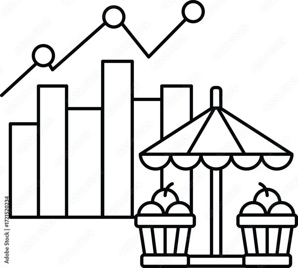 Poster a graph is shown with a line that is going up and to the right
