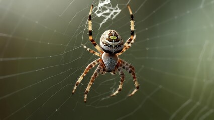 A spider on its web, detailed view