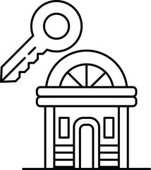 A key is shown above a house