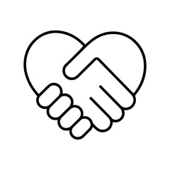 Fototapeta premium handshake outline vector icon agreement