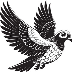 vector illustration of a pigeon bird