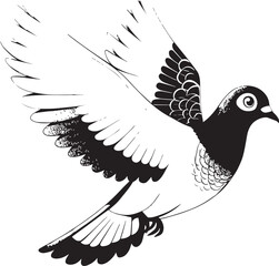 vector illustration of a pigeon bird