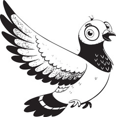 vector illustration of a pigeon bird