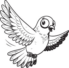 vector illustration of a pigeon bird