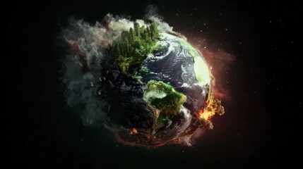 Concept of global warming, climate change and dying Earth, ideal for environmental themes and educational projects
