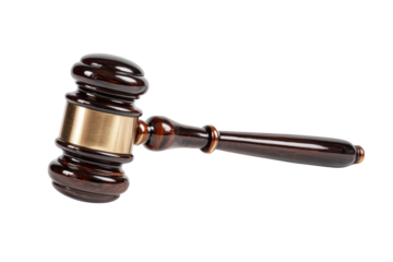 Judges gavel chairmans gavel wooden gavel . The gavel is sitting on a white background, png