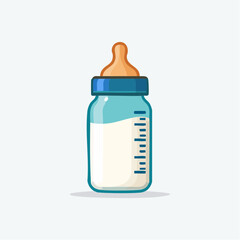 Baby Bottle with Milk Illustration