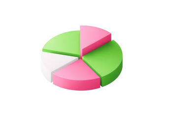 Obraz premium pie chart with green and pink pieces