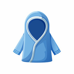Baby Blue Hooded Bathrobe Illustration