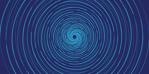 Dark blue abstract vector background with bright and elegant glowing circle lines stacked together, 3D cover of business presentation banner or night party.