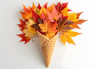 autumn leaves in a glass vase