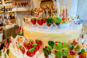 Different types of sweets sold in the store
