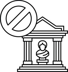 A building with a statue of a man in front of it