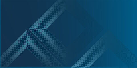 Dark blue abstract background with glowing arrow lines technology futuristic concept. Modern shiny blue geometric lines design. Horizontal banner template suit for cover, header, poster, banner, web