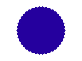 Navy blue price sticker, sale sticker, price tag, starburst, quality mark, retro stars, sale. Circle sticker label shape. Blue starburst shape tag for price tags. Vector illustration.