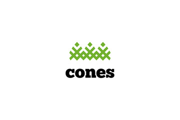 Template logo design solution with three tree cones