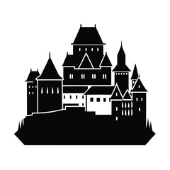 Obraz premium Malbork Castle Medieval Fortress Silhouette