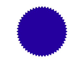 Fototapeta premium Navy blue price sticker, sale sticker, price tag, starburst, quality mark, retro stars, sale. Circle sticker label shape. Blue starburst shape tag for price tags. Vector illustration.