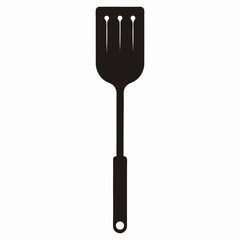 Minimalist Black Silhouette Spatula Kitchen Utensil Graphic