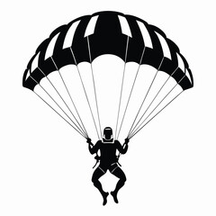 High Contrast Silhouette of a Skydiver in Freefall