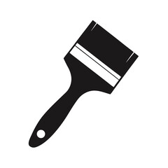 Minimalist Silhouette Icon of a Paintbrush Cat